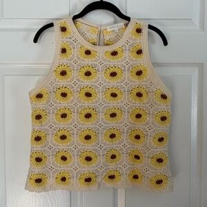 Rebellion Sunflower Crochet Tank Top